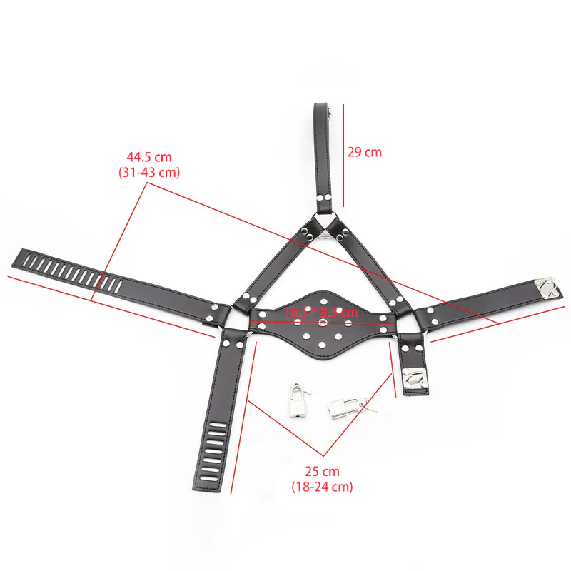 1101M Ashtray Penis Gag Harness for Objectification Play, Locking - Image 6