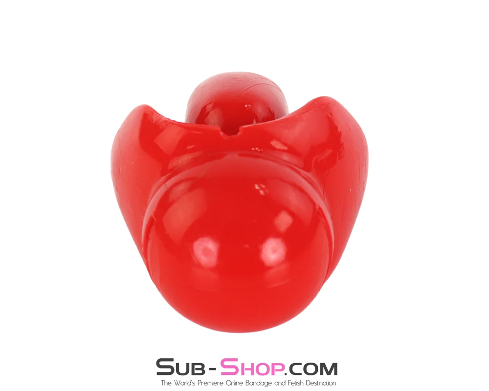 1109M Ultra-Restrictive Red Mouth Block Gag with Locking Strap - Image 7