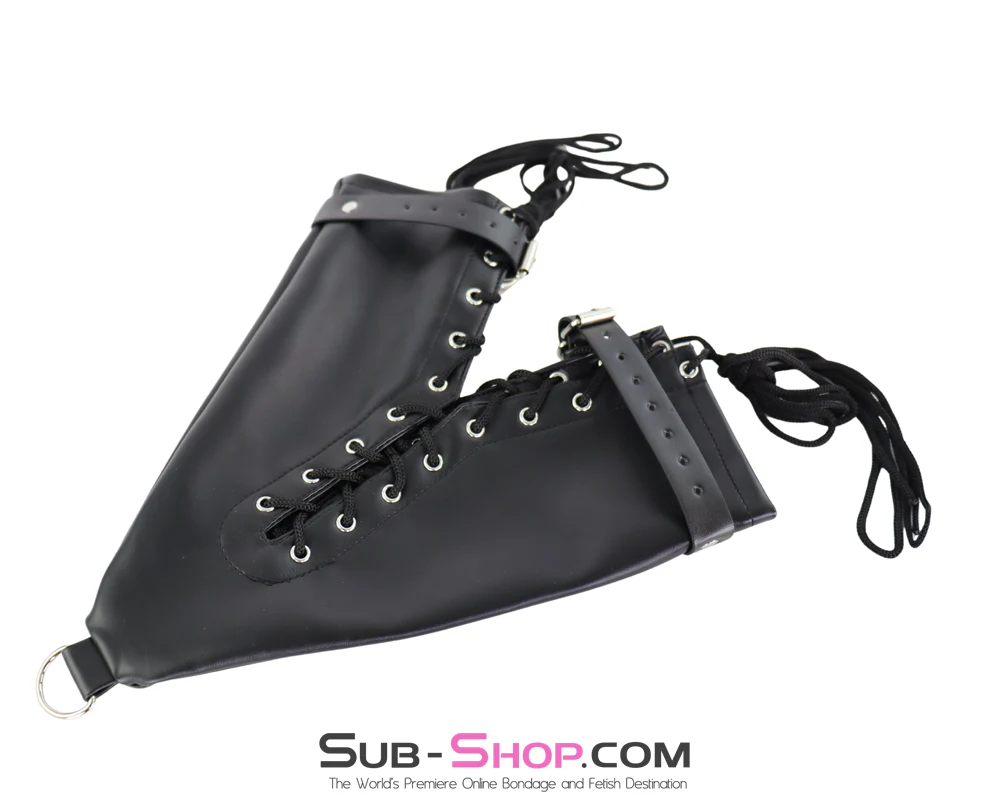1308M Lace-Up Hand Binder Glove - Double Restraint with D-Ring and Wrist Straps