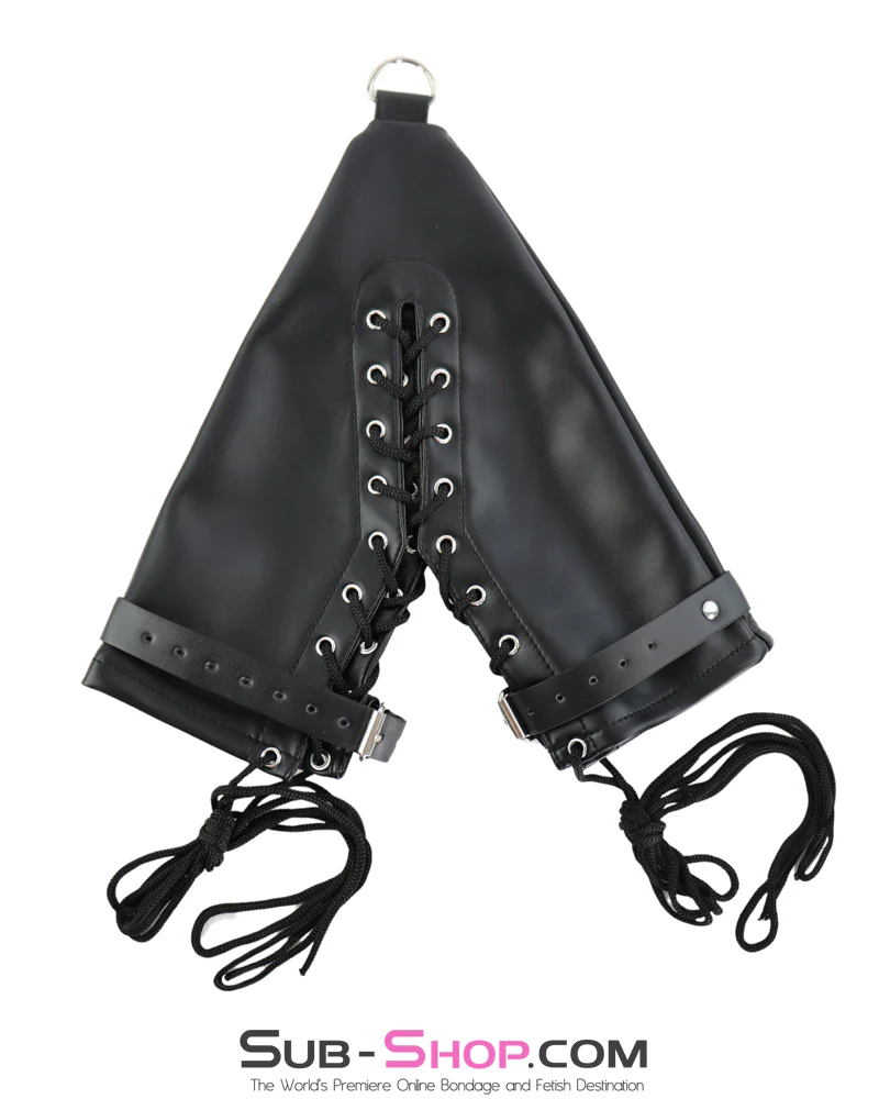 1308M Lace-Up Hand Binder Glove - Double Restraint with D-Ring and Wrist Straps - Image 2