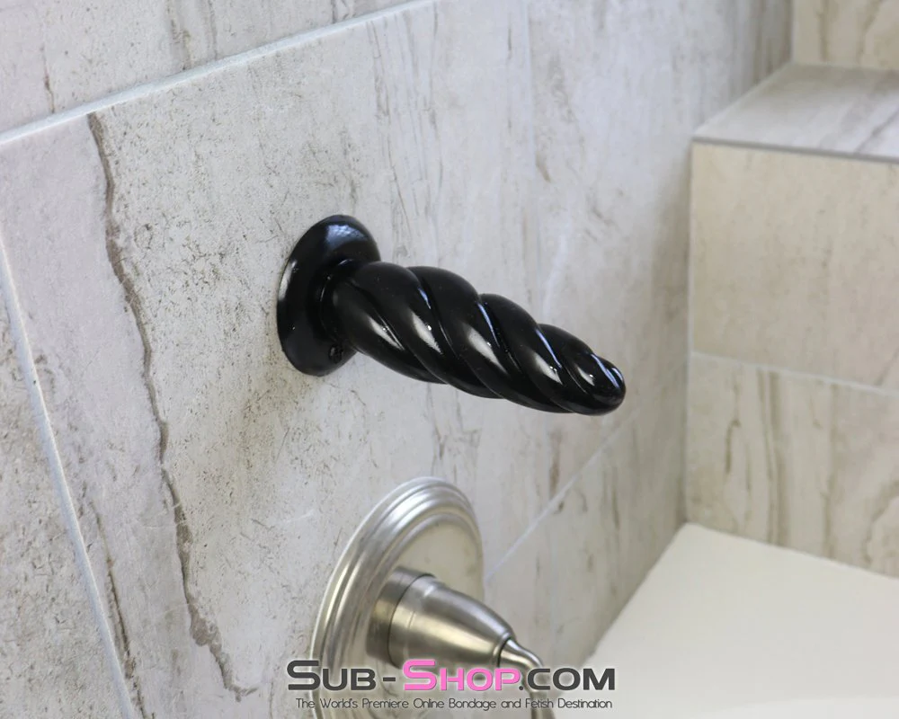 1310M Spiral Twist PVC Anal Plug with Suction Cup Base - Image 2