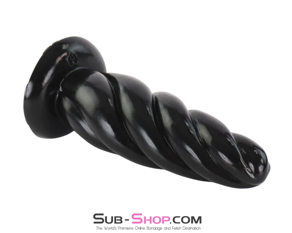 1310M Spiral Twist PVC Anal Plug with Suction Cup Base - Image 3