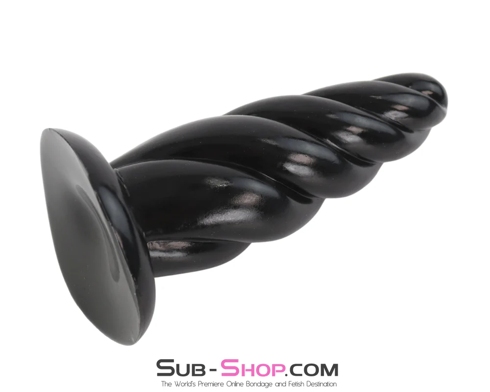 1310M Spiral Twist PVC Anal Plug with Suction Cup Base - Image 5