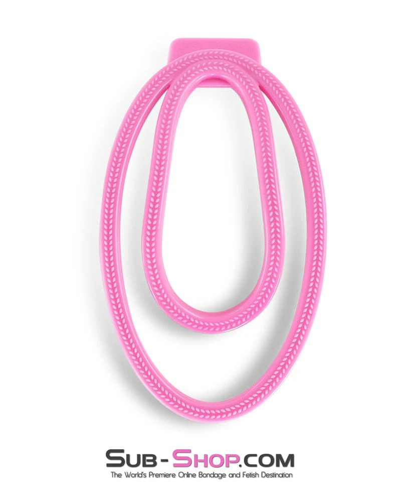 1327DL Pink Fufu Clip Feminizing Chastity Device- Large