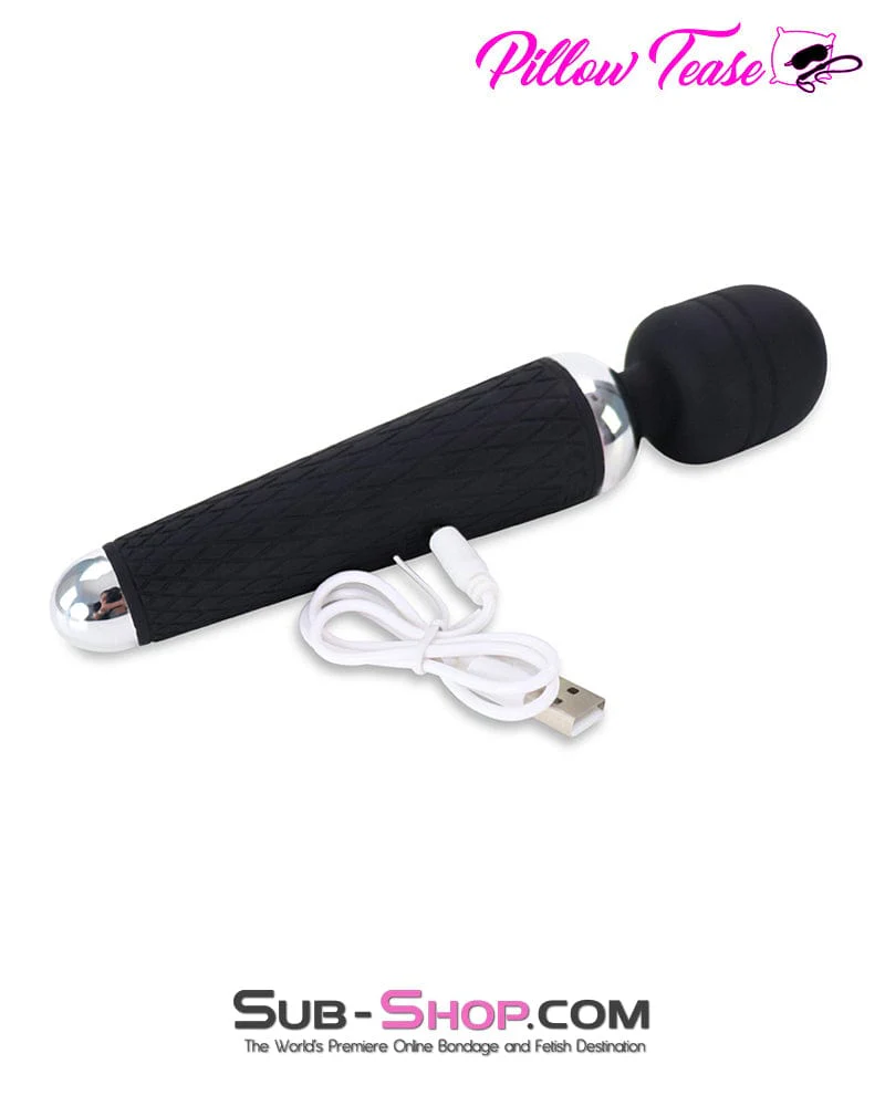 5759M      16 Function Waterproof Rechargeable Silicone Wand Massager - Image 2