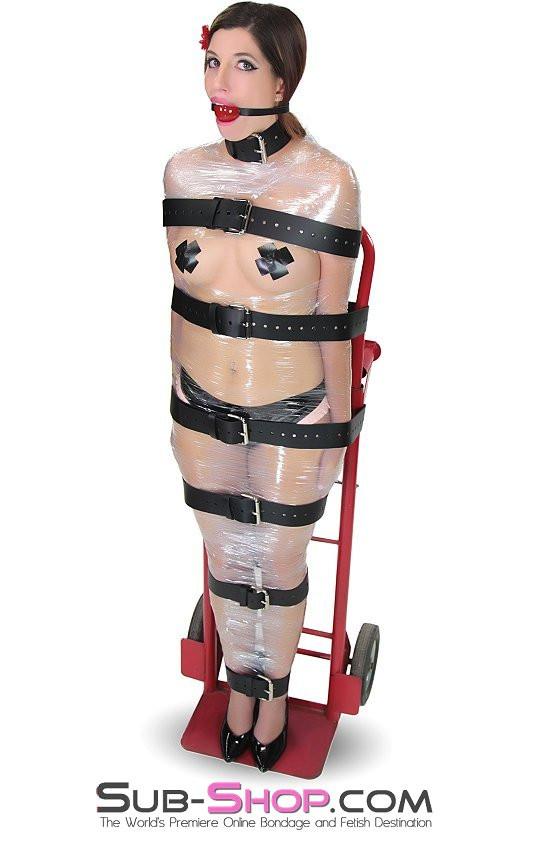 1743A-BLK 2" Wide Buckling Bondage Strap, Black Leather - 4 Sizes! - Image 3