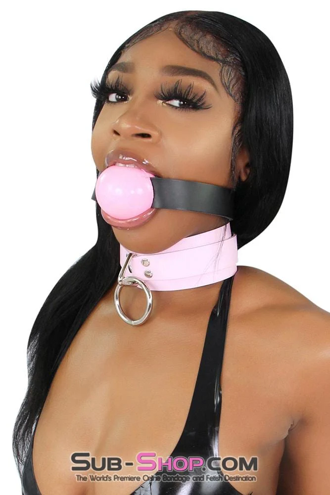 0597A      2" Large Ball Gag, Candy Pink Ball Gag - Image 7