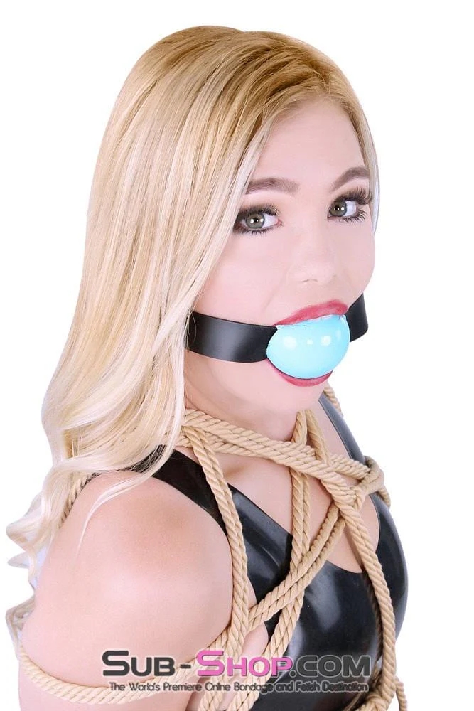 0598A 2" Large Ball Gag, Diamond Blue Ball Gag