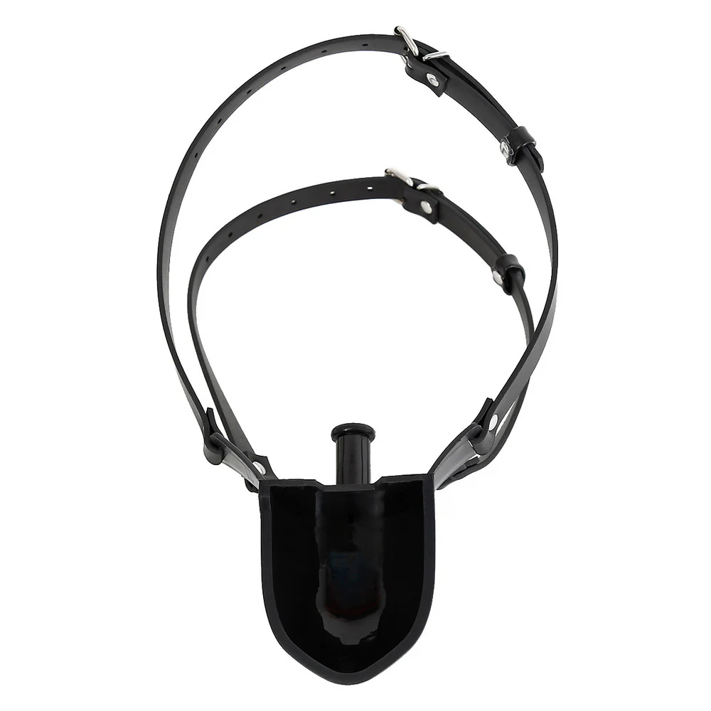 2214M Liquid Play Adjustable Strap-On Mouth Gag with Fluid Cup - Image 3