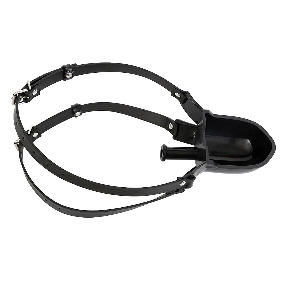 2214M Liquid Play Adjustable Strap-On Mouth Gag with Fluid Cup - Image 4