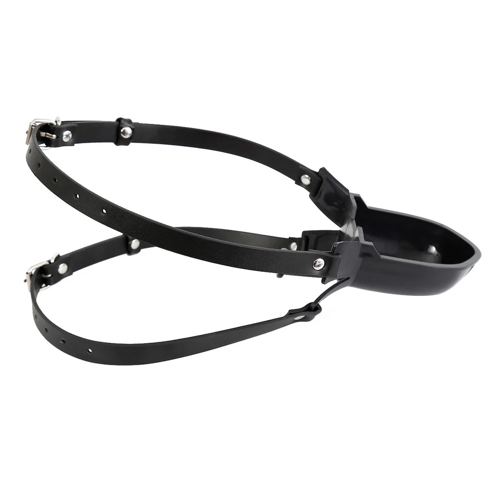 2214M Liquid Play Adjustable Strap-On Mouth Gag with Fluid Cup - Image 5
