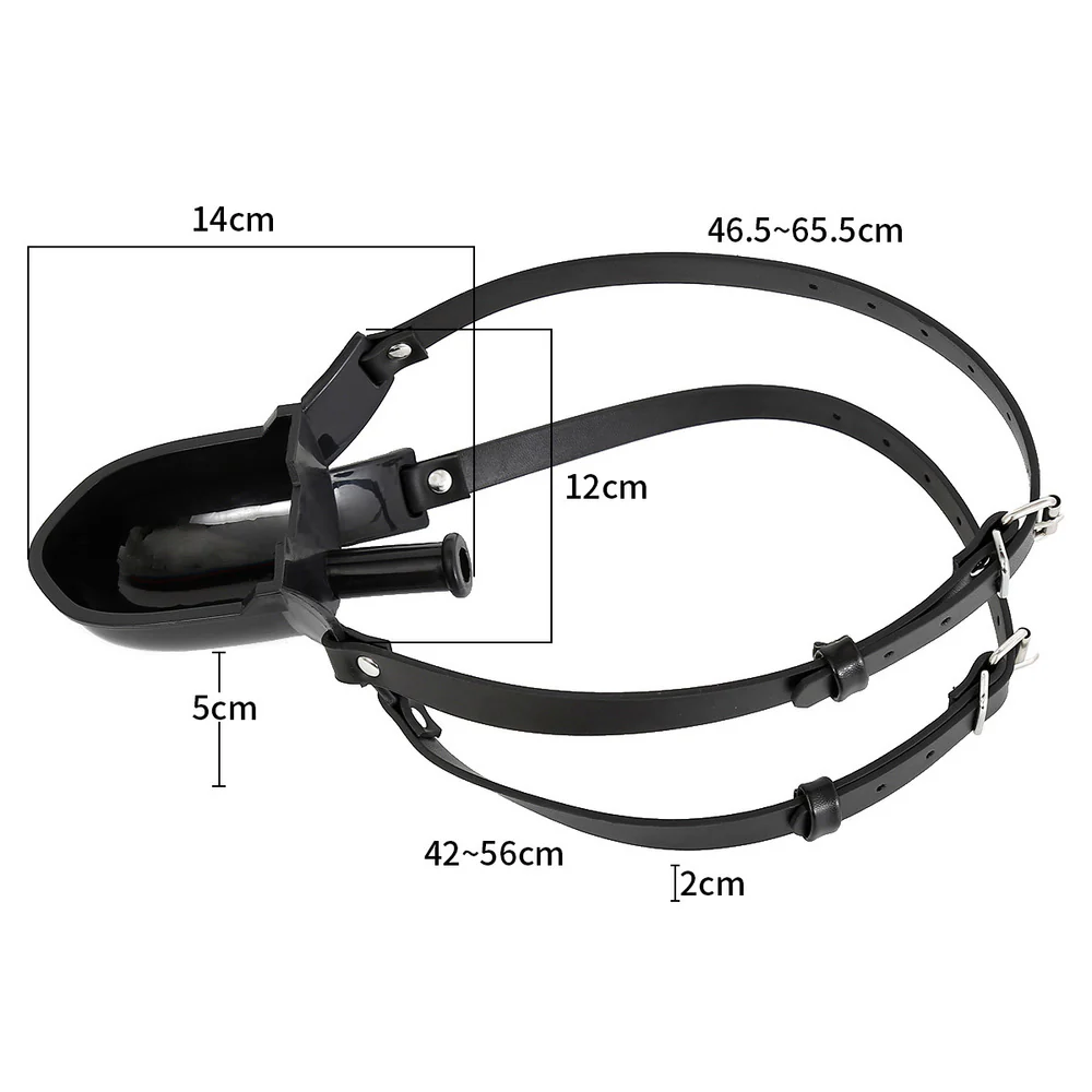2214M Liquid Play Adjustable Strap-On Mouth Gag with Fluid Cup - Image 6