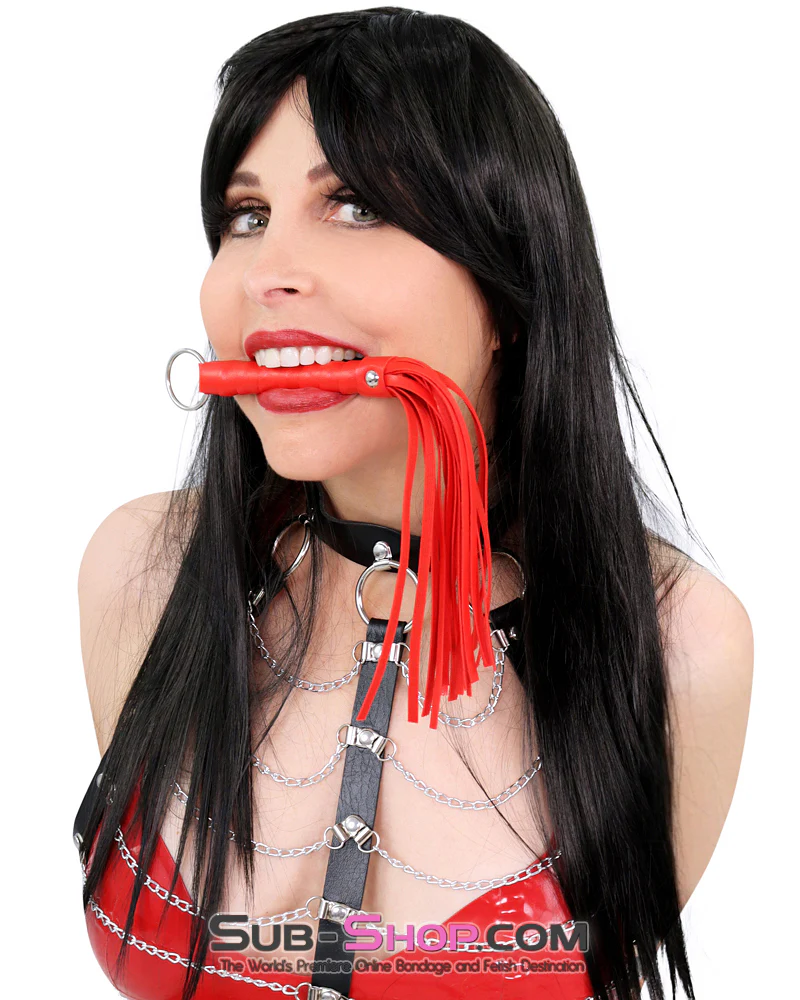 2404DL <b>BOGO!</b> Red All Over L’il Whipper 10.5” Leatherette Bondage Whip - Image 4
