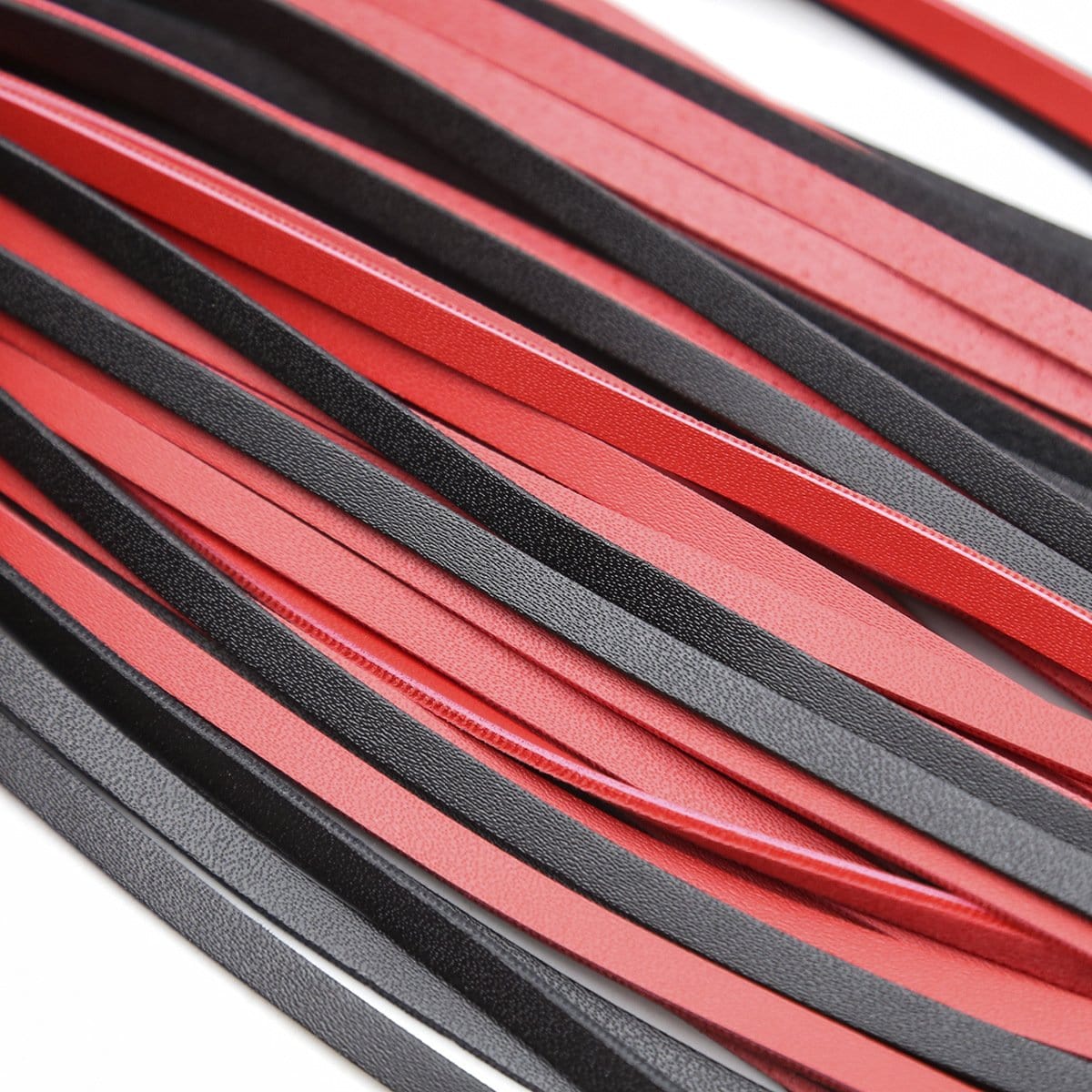 1727MQ 25 Inch Braided Handle Black and Red Punishment Flogger - Image 11