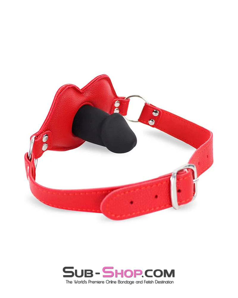 ✨2554DL Red Lips Padded Panel Blow Job Training Penis Gag - BLACK FRIDAY PREVIEW✨