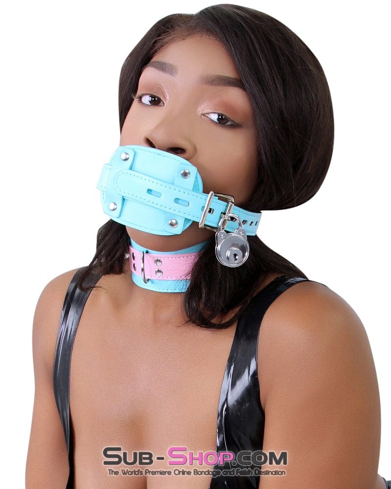 2739RS Locking Rubber Penis Gag, Diamond Blue Strap - SPECIAL OFFER! - Image 6