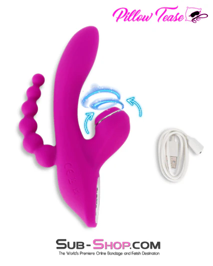 2474M 3 in 1 Suction Clit G-Spot Vibrator with Anal Exciter