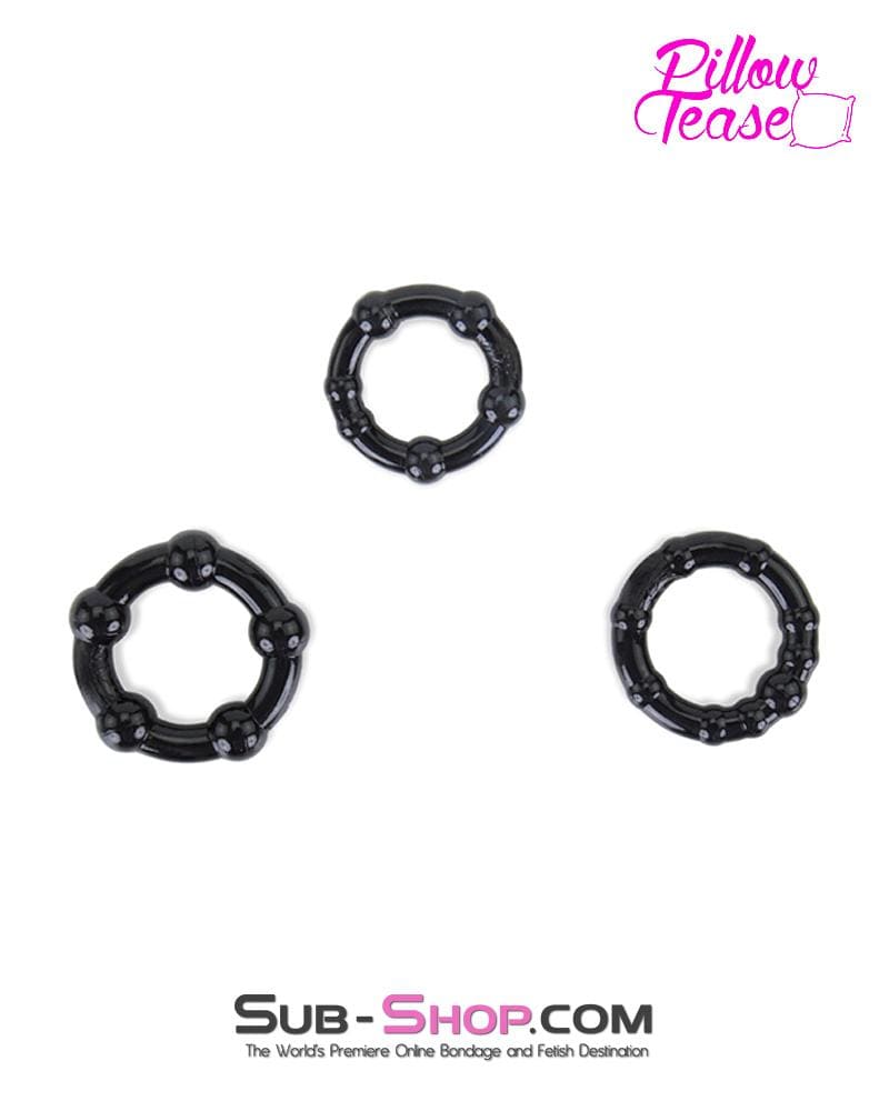 1436M      3 Ring Beaded Cock Ring Set - Image 3