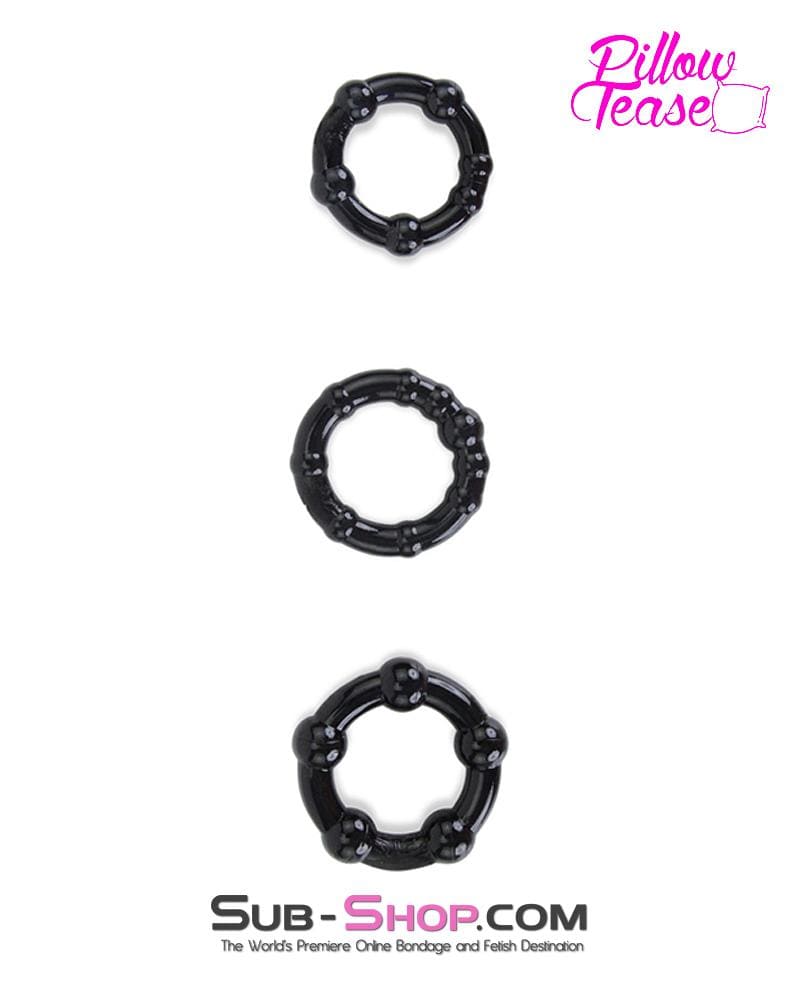 1436M      3 Ring Beaded Cock Ring Set - Image 7