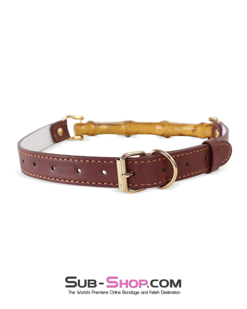 3424DL Equestrian Luxe Bamboo Bit Gag with Gold Hardware - Image 7