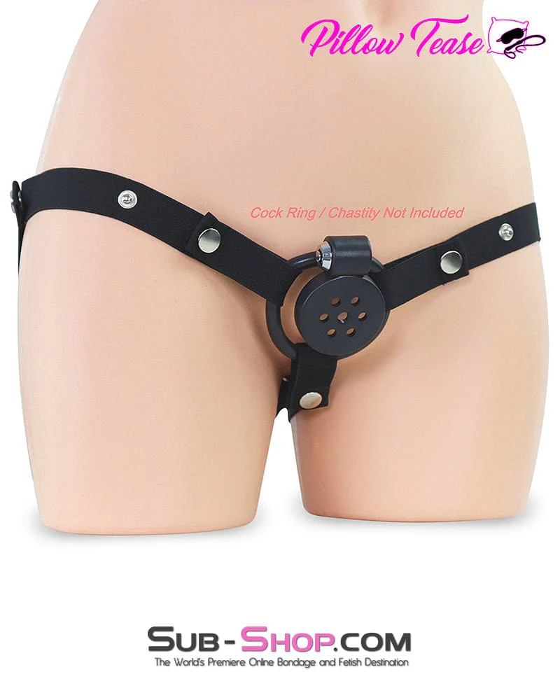 3774DL Black Nylon Chastity Holder Harness