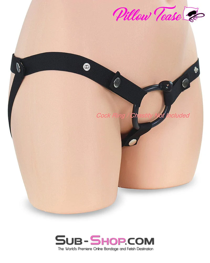 3774DL Black Nylon Chastity Holder Harness - Image 3