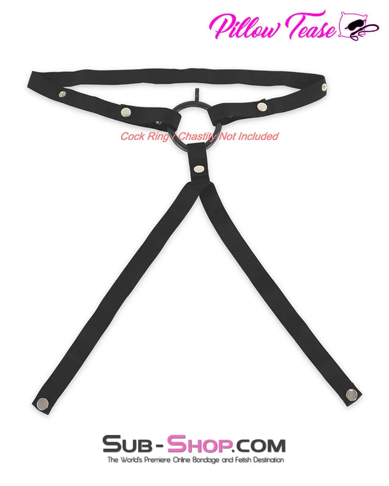 3774DL Black Nylon Chastity Holder Harness - Image 6