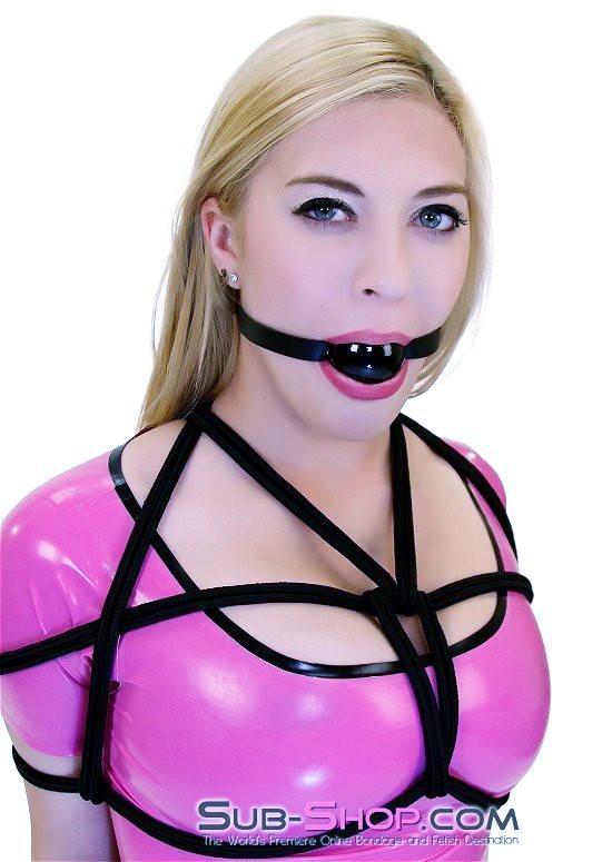 1501A      Thin Strap Buckling Ball Gag, Black Leather Strap, Black Ball - Image 12