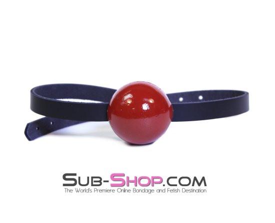 1500A Thin Strap Buckling Ball Gag, Black Leather Strap, Candy Apple Red Ball - Image 11