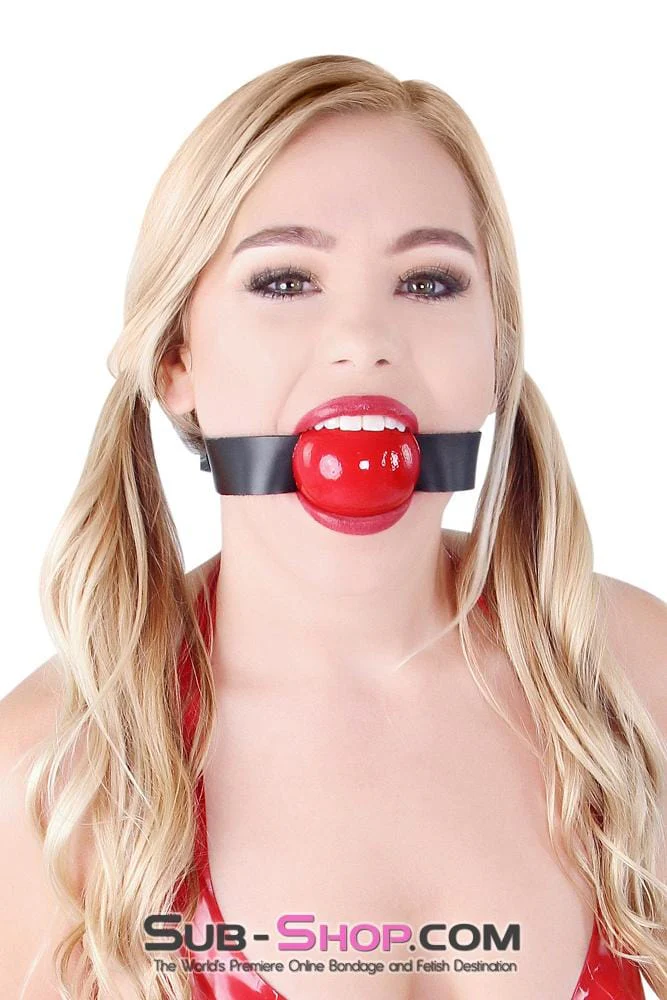 0430A 2” Large Ball Gag, Candy Apple Red Ballgag - Image 15