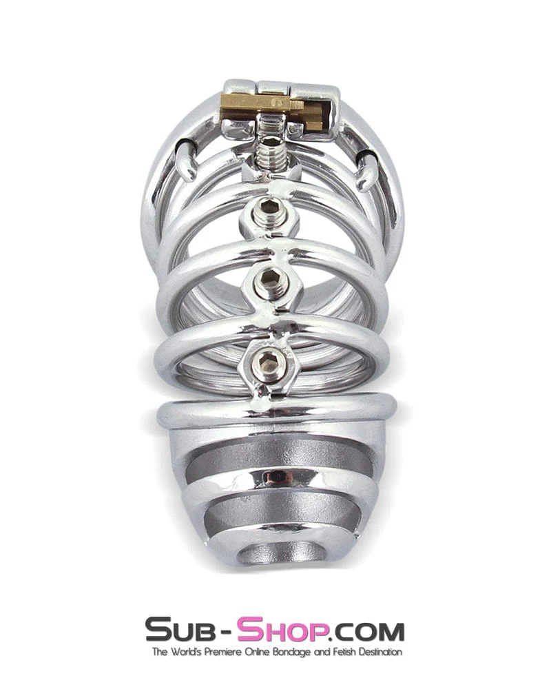 6791M Totally Screwed Chastity Cock Punishment Cage with Adjustable Spikes - Image 4