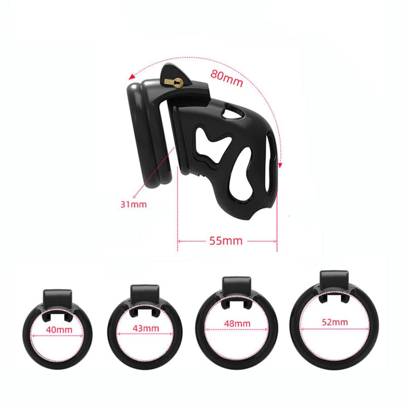 6863M Black ABS Chastity Tease Cage Lightweight Device + 4 Rings 🔥 FINAL CLEARANCE – Last Chance! - Image 4