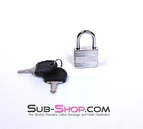 0758A  Pair of Small Silver Bondage Gear Padlocks - Image 2