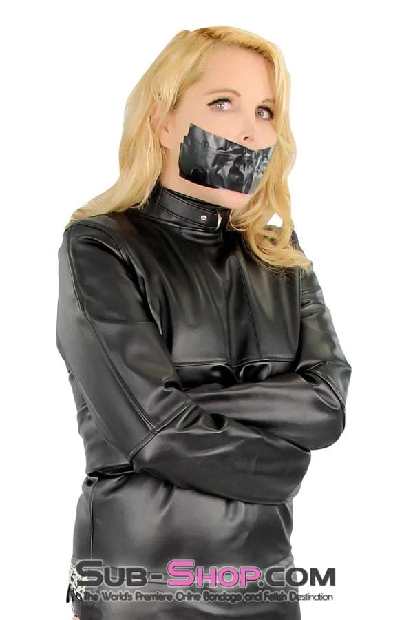 7850DL Captured Beauty Faux Leather Straitjacket with Leg Binder - Image 3