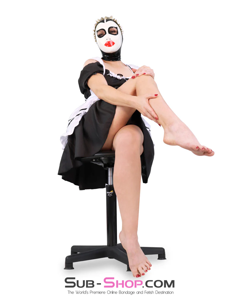 7947MB  The Perfect Maid Latex Maid Hood with Head Ruffle and Painted Lips - Image 5