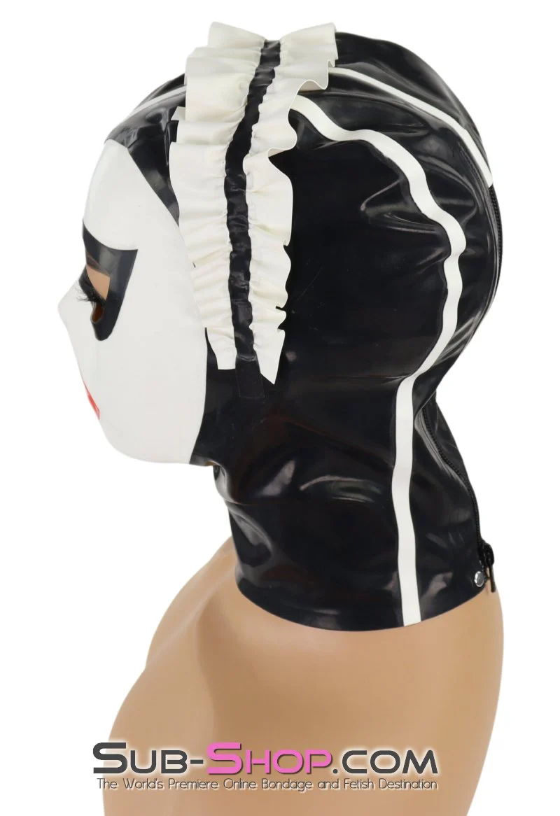 7947MB  The Perfect Maid Latex Maid Hood with Head Ruffle and Painted Lips - Image 16