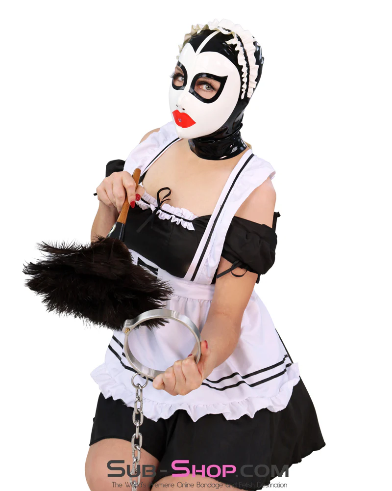 7947MB  The Perfect Maid Latex Maid Hood with Head Ruffle and Painted Lips - Image 4