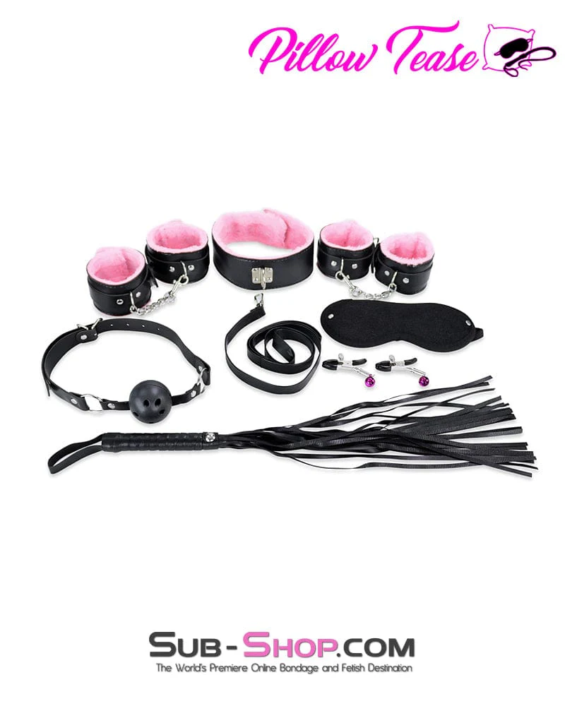 7122DL-SIS      8 Pc Pink Plush Sissy Bondage Fantasy Kit