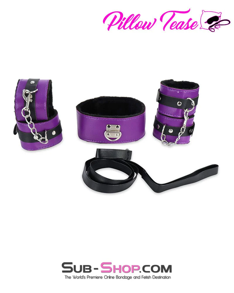 9800DL-SIS 8 Pc Plush Purple Sissy Bondage Slave Fantasy Set - Image 4