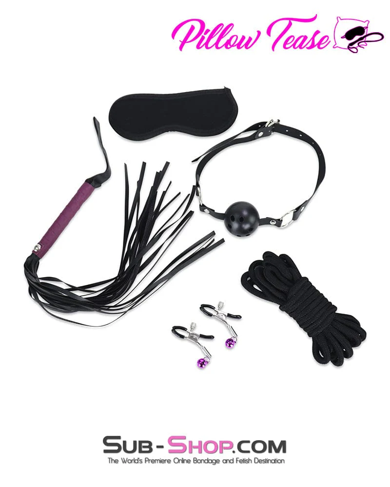 9800DL-SIS 8 Pc Plush Purple Sissy Bondage Slave Fantasy Set - Image 6