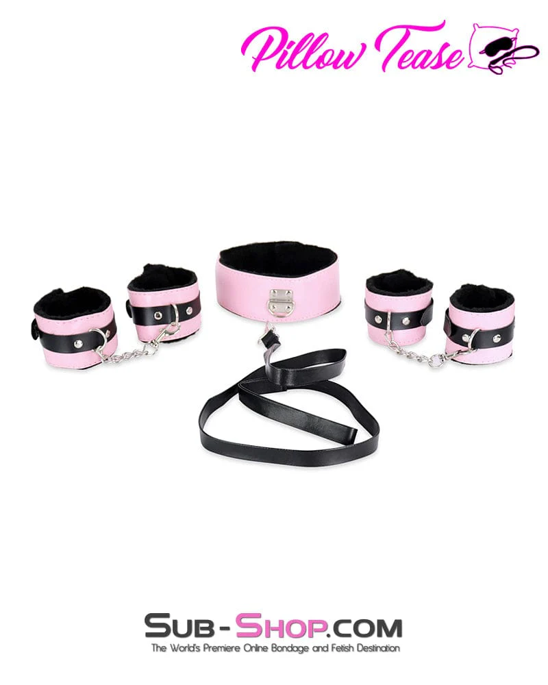 9023DL-SIS 8 Pc Purrfectly Pink Plush Sissy Bondage Fantasy Set