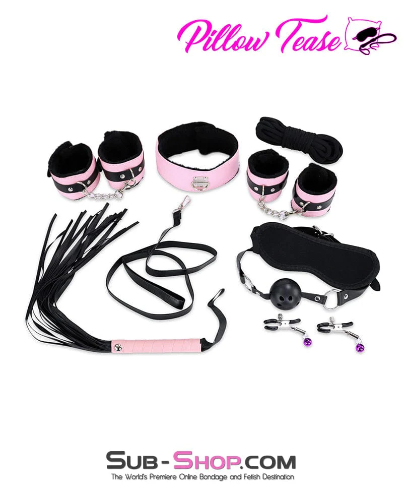 9023DL-SIS 8 Pc Purrfectly Pink Plush Sissy Bondage Fantasy Set - Image 2