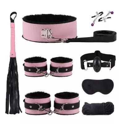 9023DL-SIS 8 Pc Purrfectly Pink Plush Sissy Bondage Fantasy Set - Image 4