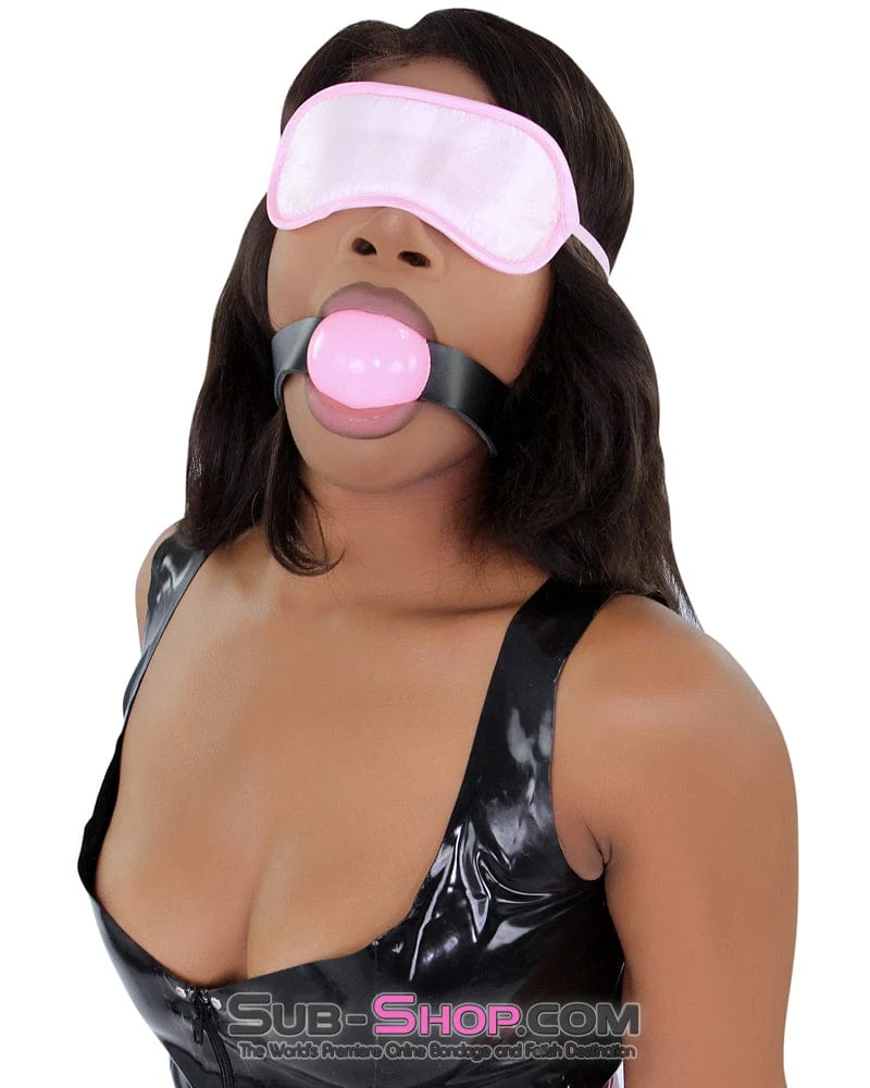 8923DL Bondage Basics Pink Satin Blindfold - Image 18