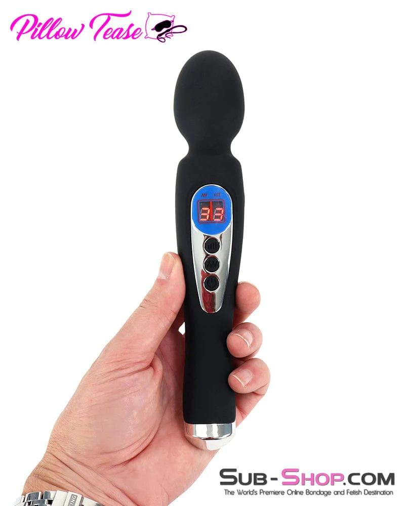 9942M      9 Function with 8 Speeds Silicone Waterproof Rechargeable LCD Wand Vibrator