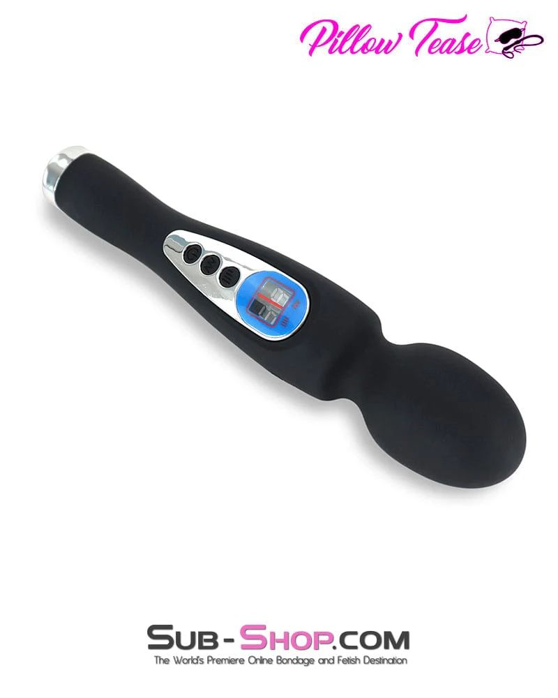 9942M      9 Function with 8 Speeds Silicone Waterproof Rechargeable LCD Wand Vibrator - Image 4