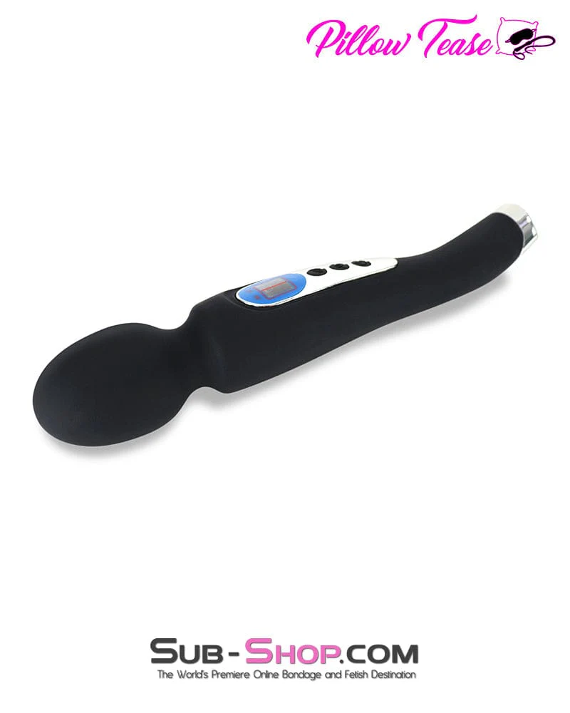 9942M      9 Function with 8 Speeds Silicone Waterproof Rechargeable LCD Wand Vibrator - Image 5