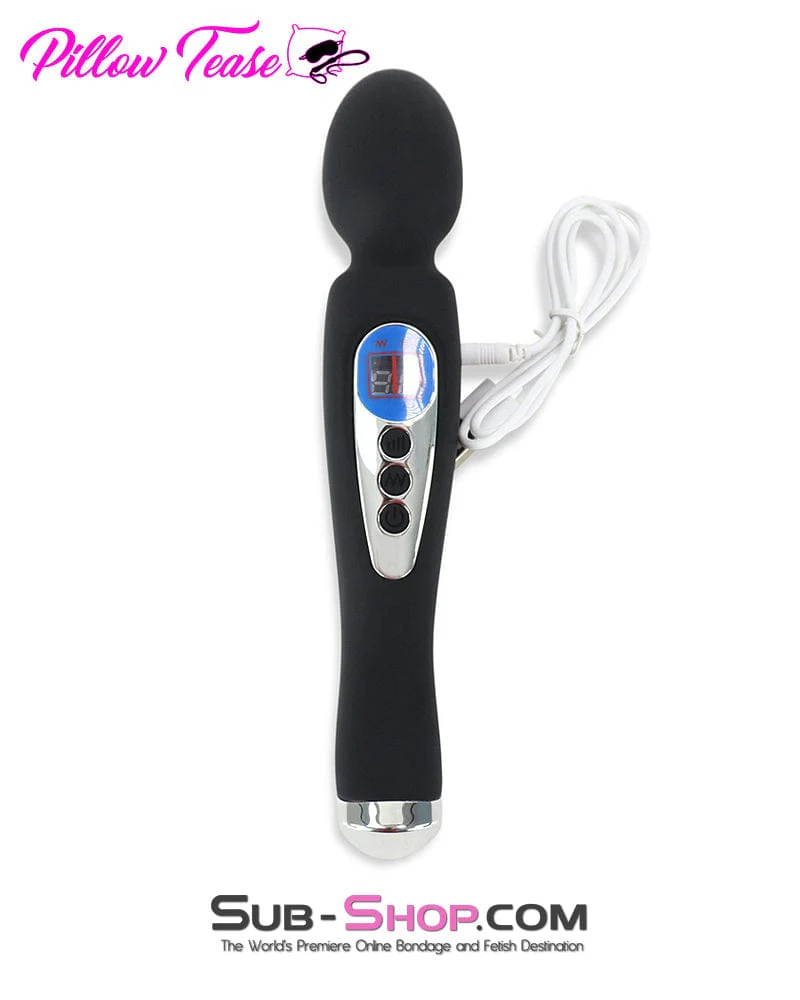 9942M      9 Function with 8 Speeds Silicone Waterproof Rechargeable LCD Wand Vibrator - Image 6