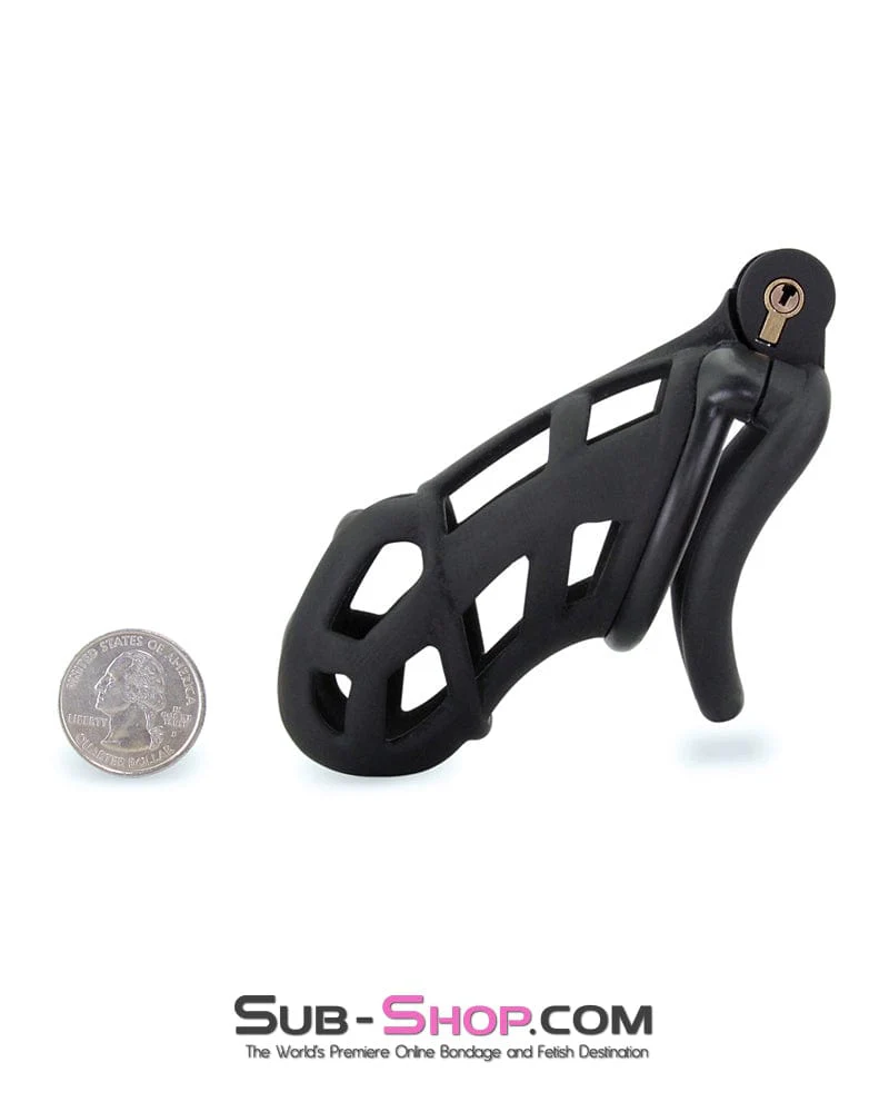 9103M Chastity Games Locking Cock Cage, Extra Large Length - Image 11