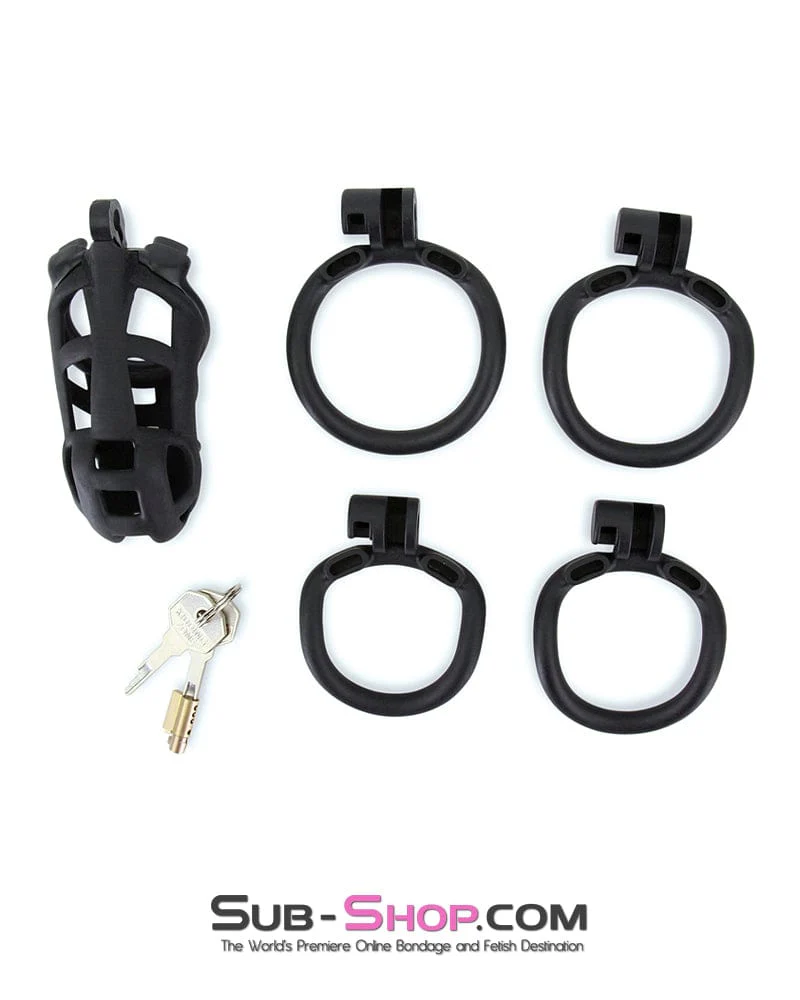 9103M Chastity Games Locking Cock Cage, Extra Large Length - Image 12